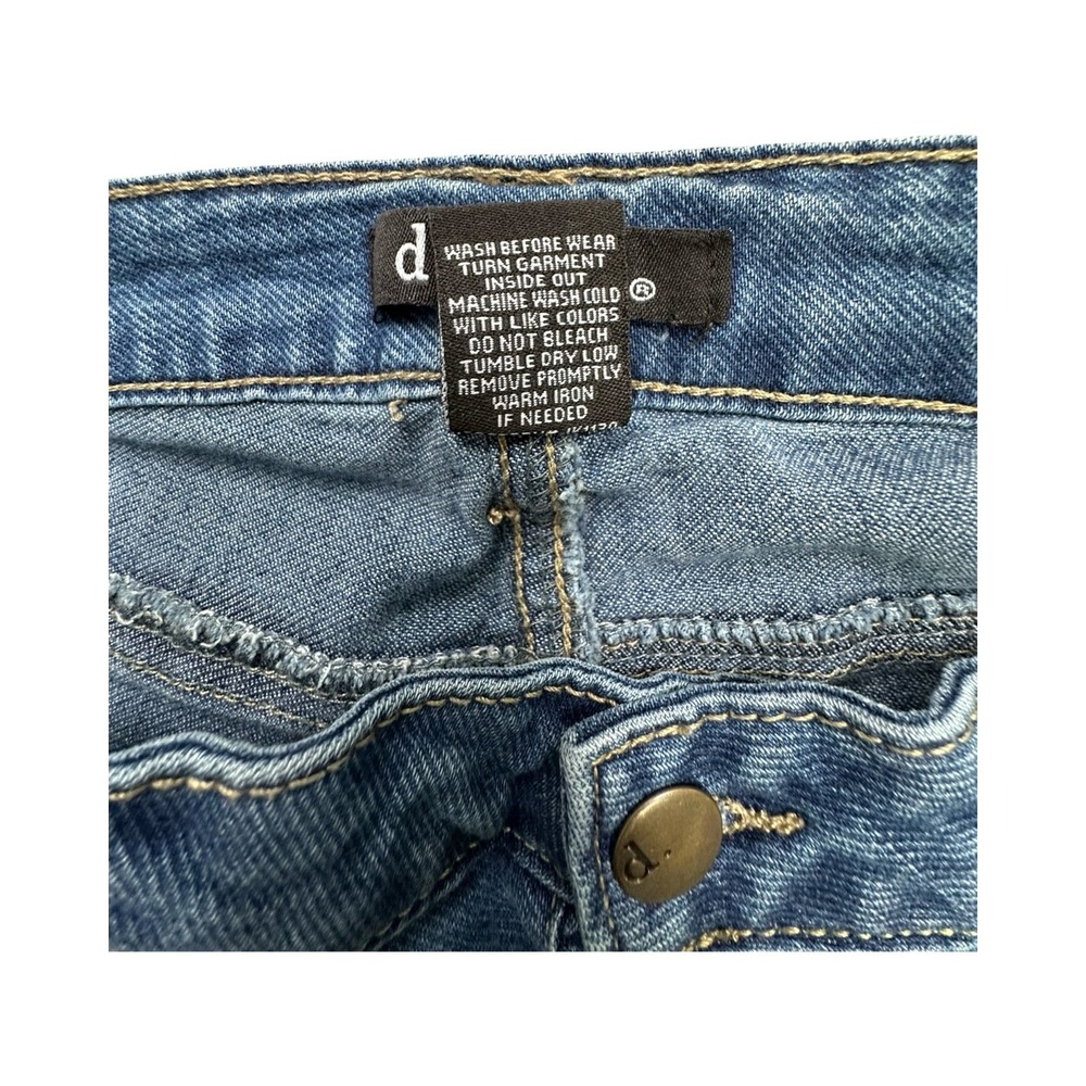 d.jeans Straight Leg Womens 12 Blue Button Fly Stretch Medium Wash Denim Pants - Picture 4 of 12